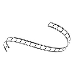 Vector curved film strip movie tape black white