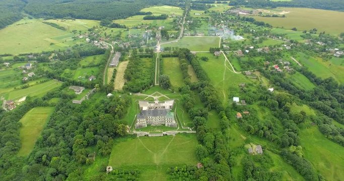 Pidhirtsi, Brody district, Lviv region,Ukraine. Aerial drone view