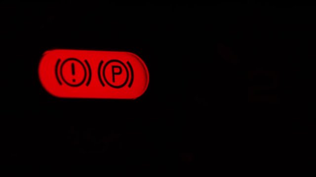 parking brake control light in car dashboard
