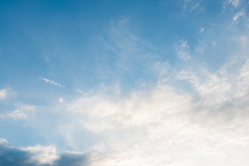 Light clouds in the sky, view from below