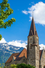 Fototapeta na wymiar Church of the Holy Spirit in Interlaken
