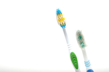 Old toothbrush And new toothbrush
