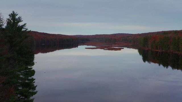 Pocono Lake aerial in Pennsylvania USA