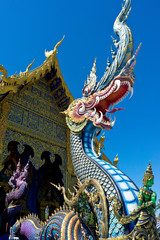 Fototapeta na wymiar Naga au Temple bleu Chiang raï