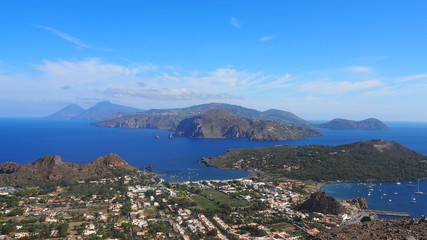 Fototapeta na wymiar View from the top of Vulcano island, Aeolian Islands