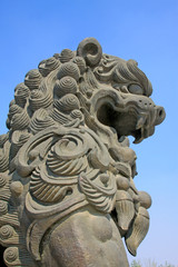 copper lion sculpture