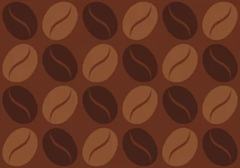 Fotobehang Koffie Retro patroon met koffieboon