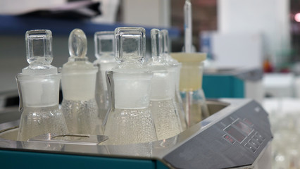 samples of dairy products in the laboratory.