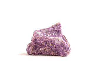 charoit. Stone geology. purple stone on a white background. isolate.