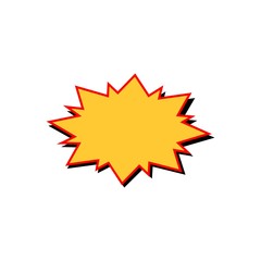 Comic yellow burst on white background