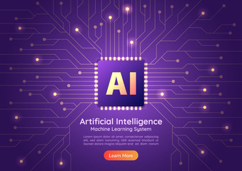Artificial Intelligence AI chip on computer circuit board