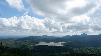 Obraz premium natural mountain scenery with lake view below