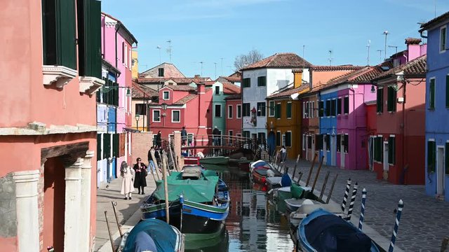 Burano, Venice - Colorful buildings between the canals of the lagoon city