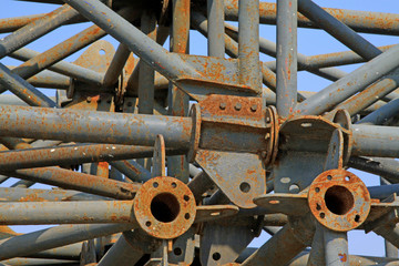 oxidation rust steel framed structure