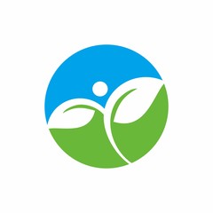 Leaf, tree, water drop logo design template vector illustration
