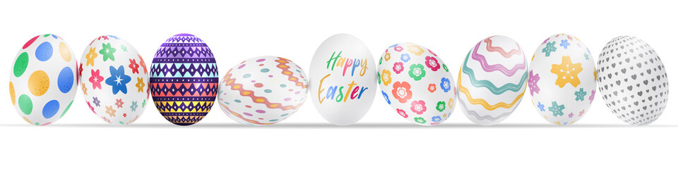 Happy easter image vector. Modern happy Easter background with colorful eggs, bunny, rubbit, and spring flower. Template Easter greeting card, vector.