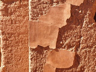 Clay detail on a wall in a village in Morocco