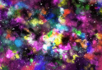 Blurred image, abstract colorful watercolor paint daubs filter for digital art texture background