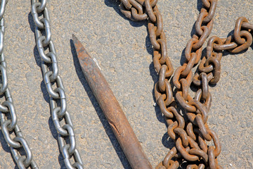 oxidation rust metal chain