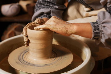 potter's hand shaped earthenware with a special range