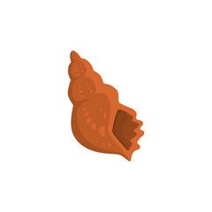 Sea shell vector icon in cartoon style.