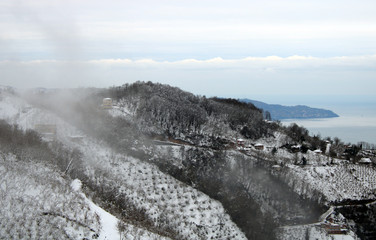 View from Boztepe in winter, Black sea coast