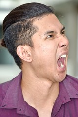 Obraz premium Young Diverse Man Shouting