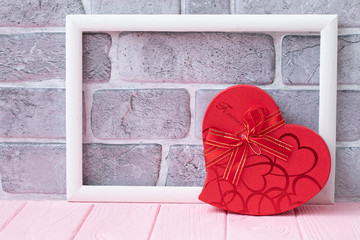 Valentine's Day. Valentine's Day box. Red heart box for presents 