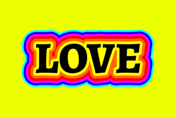 Love. Pop art vector banner.