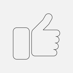 Thumbs Up icon in line style. Vector illustration.