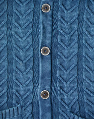 Blue knitted wool texture can use as background. Men's blue Blazer