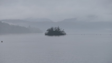 Lake in the mist.