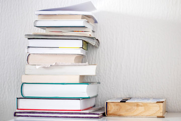 Books on desk