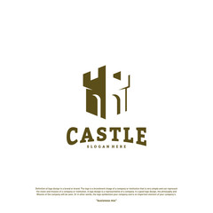 Castle logo design concept vector. Castle Tower logo Template Vector.