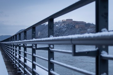 Fototapeta premium Fortress Ehrenbreitstein and the Rhine 2
