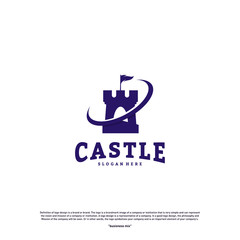 Castle logo design concept vector. Castle Tower logo Template Vector.
