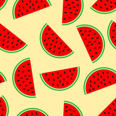 Abstract watermelons pattern. Vector illustration.