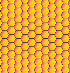 Yellow pattern with honeycomb. Vector illustration