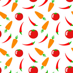 Seamless pattern with vegetables. Vector illustration.