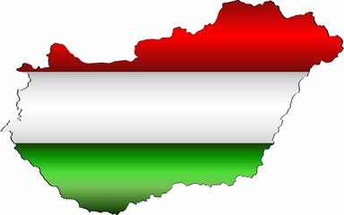 Shiny map of the Hungary - Illustration,  Three Dimensional Map of Hungary