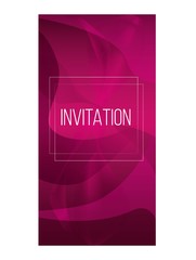 Invitation card template design. Pink abstract vector illustration.