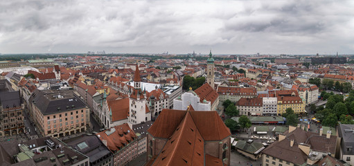 Panoramic view of Munich from the Church of St. Peter (Peterskirche) - Backside