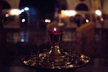 Church candlestick in the temple