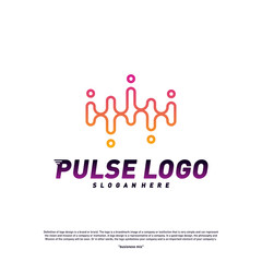 Pulse logo design concept vector. People Beat logo Template Vector.