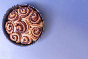 Cinnamon buns. Homemade cinnamon rolls.