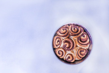 Cinnamon buns. Homemade cinnamon rolls.