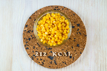 calorie foods corn 212 kcal 100 grams diet