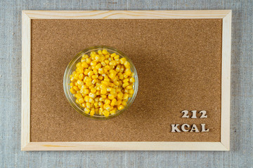 calorie foods corn 212 kcal 100 grams diet