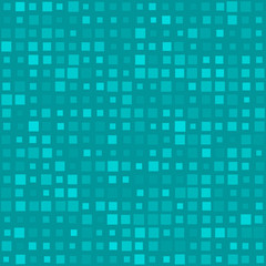Abstract seamless pattern of small squares in various sizes or pixels in light blue colors