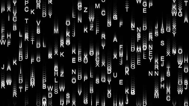 Motion background with streams of letters - matrix effect.MoMotion background with streams of letters - matrix effect.tion background with streams of letters - matrix effect.